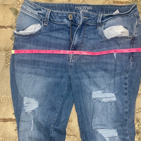 Maurice’s high rise ripped skinny jeans cropped jeans - Picture 3 of 8